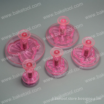Boow Plunger Cutter in Transperant Pink Cookie Cutter Mold Set